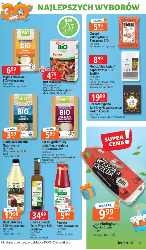 Leclerc - gazetka promocyjna Oferta E.Leclerc I 30 lat najlepszych wyborów od wtorku 13.05 do soboty 24.05 - strona 13