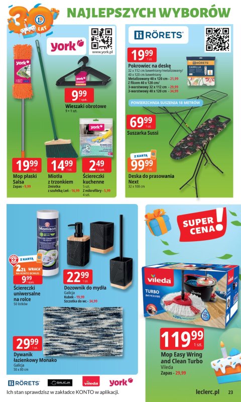 Leclerc - gazetka promocyjna Oferta E.Leclerc I 30 lat najlepszych wyborów od wtorku 13.05 do soboty 24.05 - strona 23