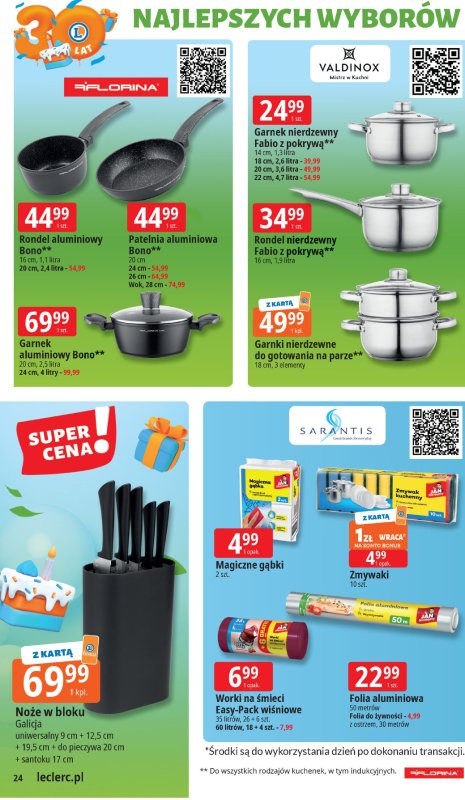 Leclerc - gazetka promocyjna Oferta E.Leclerc I 30 lat najlepszych wyborów od wtorku 13.05 do soboty 24.05 - strona 24