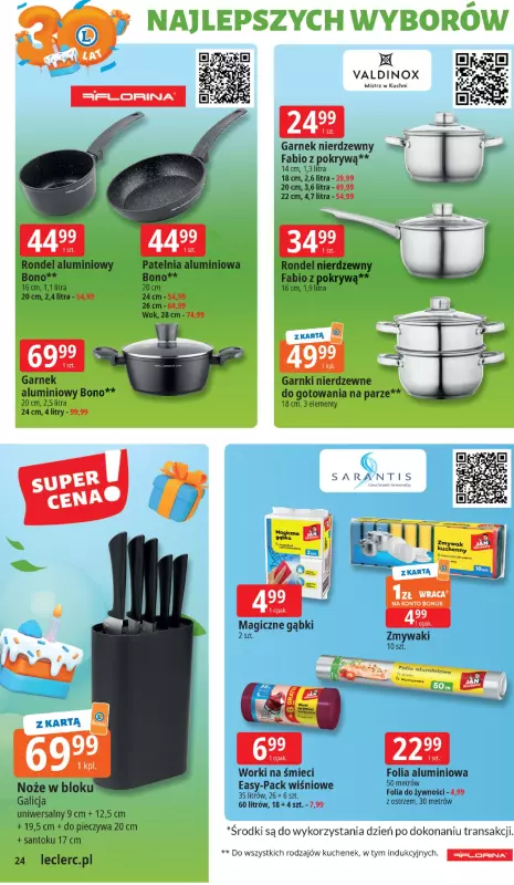 Leclerc - gazetka promocyjna Oferta E.Leclerc I 30 lat najlepszych wyborów od wtorku 13.05 do soboty 24.05 - strona 24