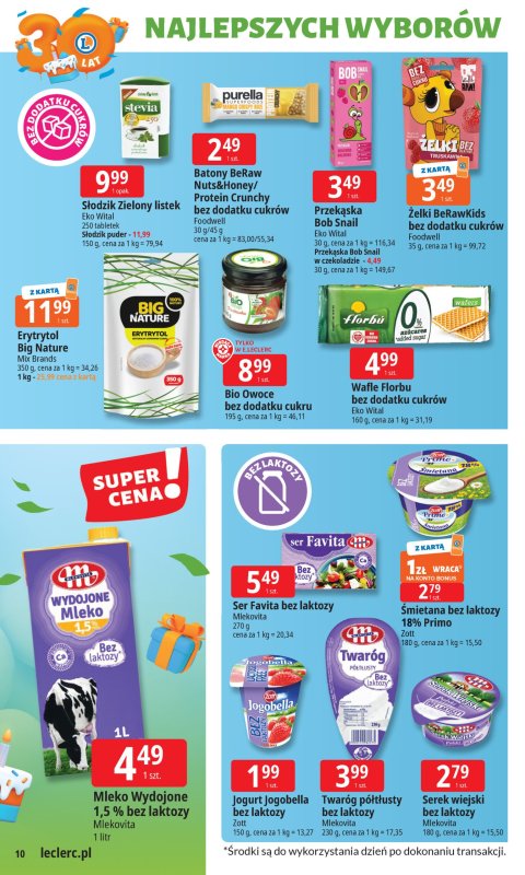 Leclerc - gazetka promocyjna Oferta E.Leclerc I 30 lat najlepszych wyborów od wtorku 13.05 do soboty 24.05 - strona 10