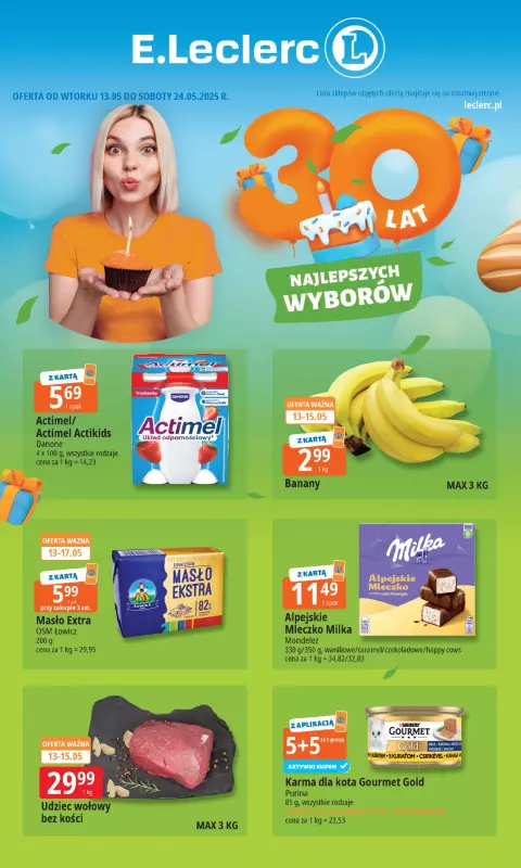 Leclerc - gazetka promocyjna Oferta E.Leclerc I 30 lat najlepszych wyborów  