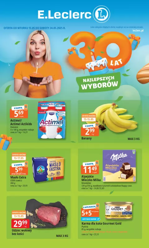 Leclerc - gazetka promocyjna Oferta E.Leclerc I 30 lat najlepszych wyborów  