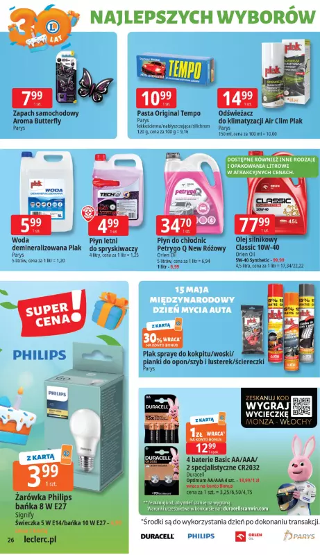 Leclerc - gazetka promocyjna Oferta E.Leclerc I 30 lat najlepszych wyborów od wtorku 13.05 do soboty 24.05 - strona 26