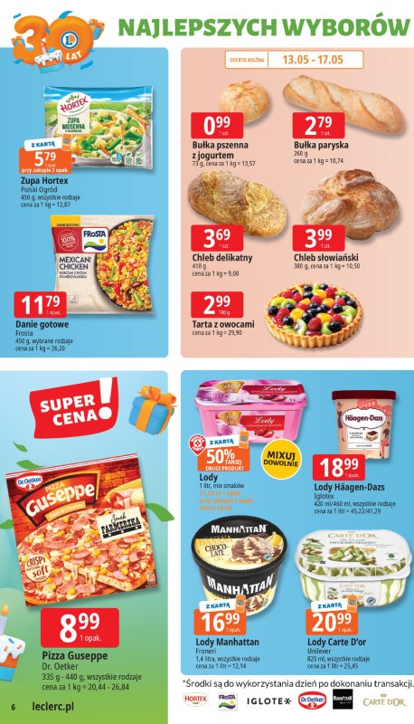 Leclerc - gazetka promocyjna Oferta E.Leclerc I 30 lat najlepszych wyborów od wtorku 13.05 do soboty 24.05 - strona 6