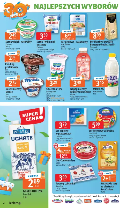 Leclerc - gazetka promocyjna Oferta E.Leclerc I 30 lat najlepszych wyborów od wtorku 13.05 do soboty 24.05 - strona 4