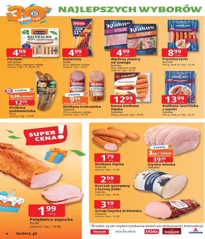 Leclerc - gazetka promocyjna Oferta E.Leclerc I 30 lat najlepszych wyborów od wtorku 13.05 do soboty 24.05 - strona 8