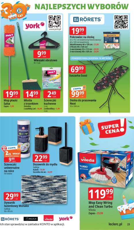 Leclerc - gazetka promocyjna Oferta E.Leclerc I 30 lat najlepszych wyborów od wtorku 13.05 do soboty 24.05 - strona 23