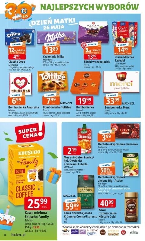 Leclerc - gazetka promocyjna Oferta E.Leclerc I 30 lat najlepszych wyborów od poniedziałku 19.05 do poniedziałku 26.05 - strona 9