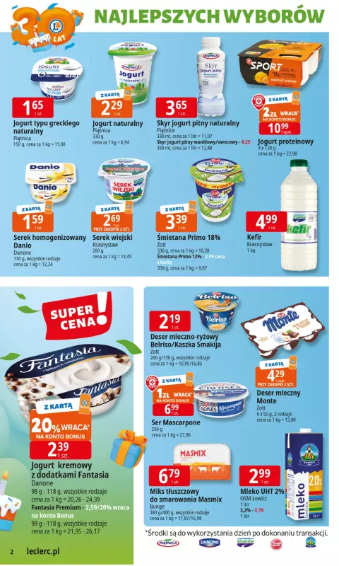 Leclerc - gazetka promocyjna Oferta E.Leclerc I 30 lat najlepszych wyborów   - strona 2