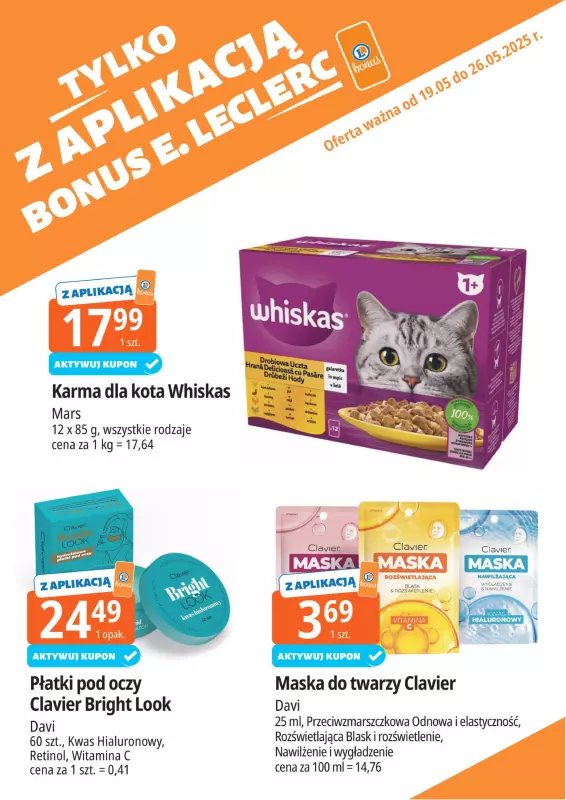Leclerc - gazetka promocyjna Oferta E.Leclerc I Bonus skanujesz, kasę zyskujesz od poniedziałku 19.05 do poniedziałku 26.05 - strona 8