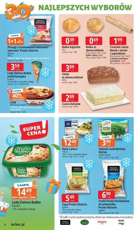 Leclerc - gazetka promocyjna Oferta E.Leclerc I 30 lat najlepszych wyborów od poniedziałku 19.05 do poniedziałku 26.05 - strona 4