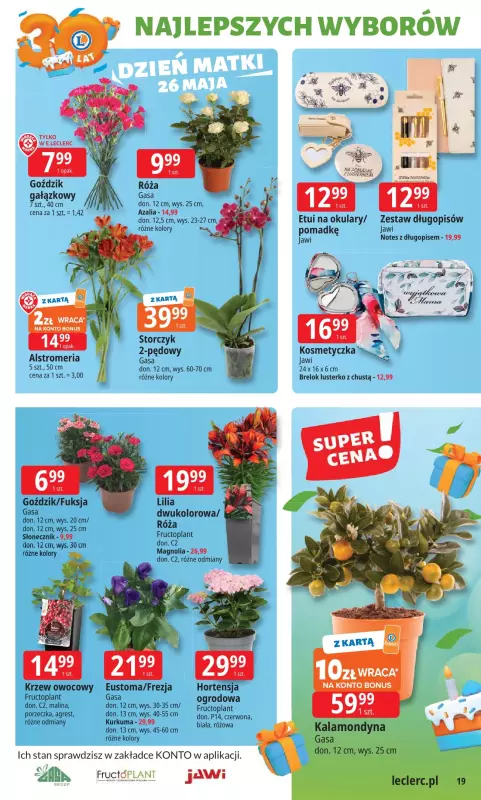 Leclerc - gazetka promocyjna Oferta E.Leclerc I 30 lat najlepszych wyborów od poniedziałku 19.05 do poniedziałku 26.05 - strona 19