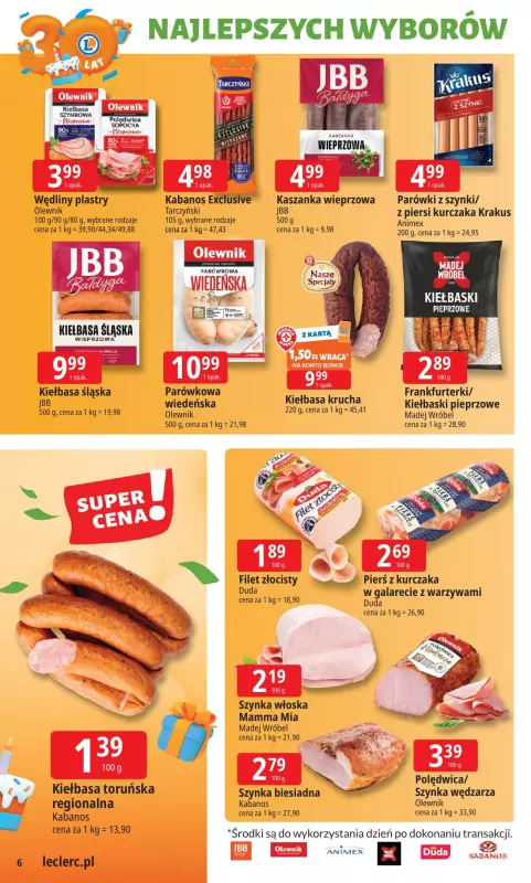 Leclerc - gazetka promocyjna Oferta E.Leclerc I 30 lat najlepszych wyborów od poniedziałku 19.05 do poniedziałku 26.05 - strona 6