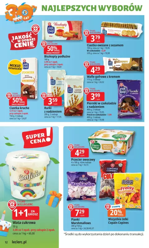 Leclerc - gazetka promocyjna Oferta E.Leclerc I 30 lat najlepszych wyborów od poniedziałku 19.05 do poniedziałku 26.05 - strona 12