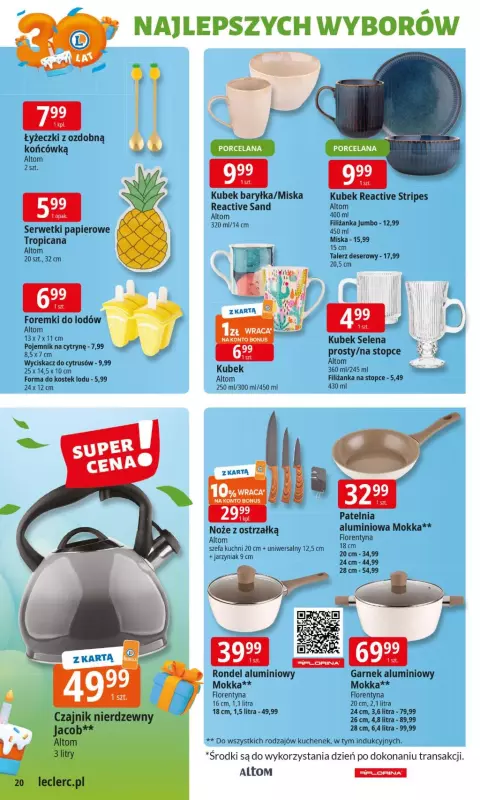 Leclerc - gazetka promocyjna Oferta E.Leclerc I 30 lat najlepszych wyborów od wtorku 27.05 do soboty 07.06 - strona 20