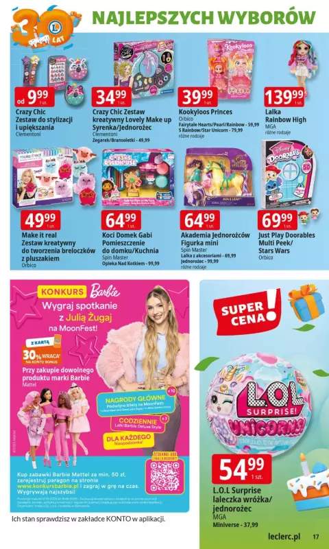 Leclerc - gazetka promocyjna Oferta E.Leclerc I 30 lat najlepszych wyborów od wtorku 27.05 do soboty 07.06 - strona 17