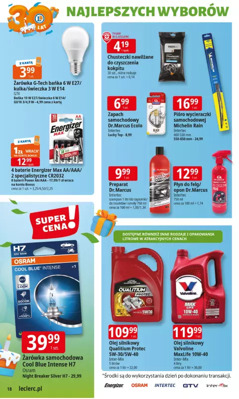 Leclerc - gazetka promocyjna Oferta E.Leclerc I 30 lat najlepszych wyborów od wtorku 27.05 do soboty 07.06 - strona 18