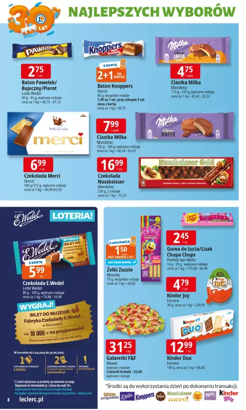 Leclerc - gazetka promocyjna Oferta E.Leclerc I 30 lat najlepszych wyborów od wtorku 27.05 do soboty 07.06 - strona 8