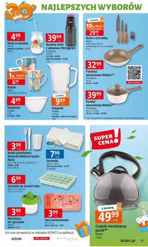Leclerc - gazetka promocyjna Oferta E.Leclerc I 30 lat najlepszych wyborów od wtorku 27.05 do soboty 07.06 - strona 17