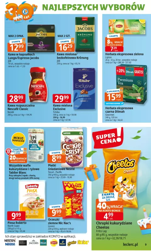 Leclerc - gazetka promocyjna Oferta E.Leclerc I 30 lat najlepszych wyborów od wtorku 27.05 do soboty 07.06 - strona 9