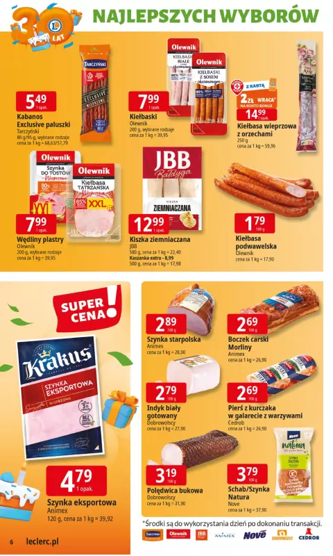 Leclerc - gazetka promocyjna Oferta E.Leclerc I 30 lat najlepszych wyborów od wtorku 27.05 do soboty 07.06 - strona 6