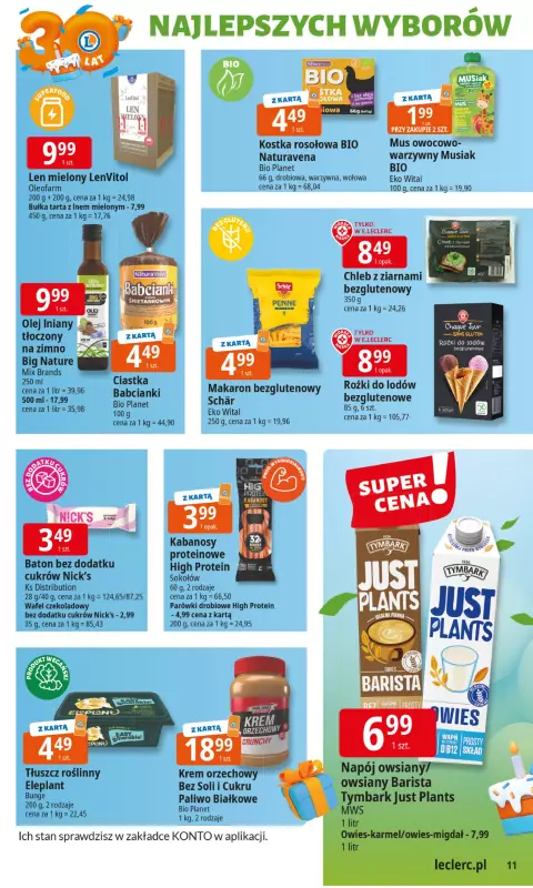 Leclerc - gazetka promocyjna Oferta E.Leclerc I 30 lat najlepszych wyborów od wtorku 27.05 do soboty 07.06 - strona 11