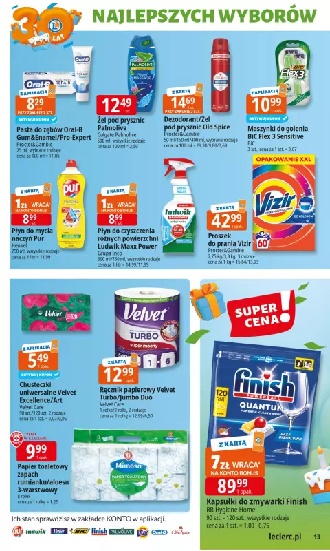Leclerc - gazetka promocyjna Oferta E.Leclerc I 30 lat najlepszych wyborów od wtorku 27.05 do soboty 07.06 - strona 13