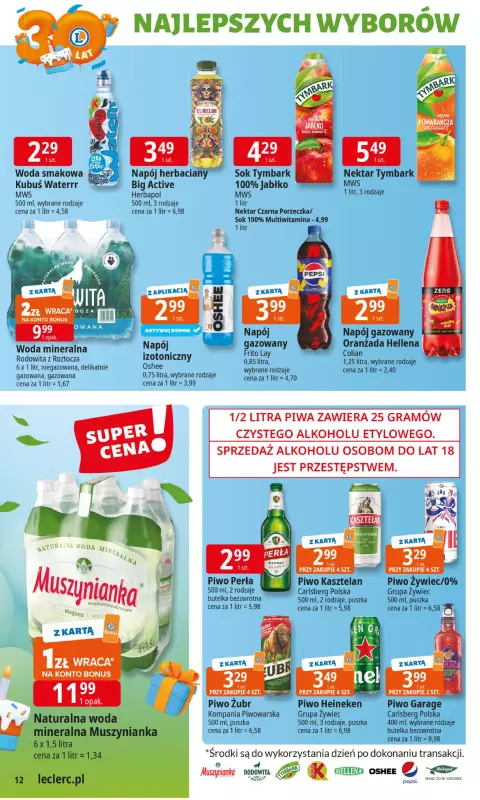 Leclerc - gazetka promocyjna Oferta E.Leclerc I 30 lat najlepszych wyborów od wtorku 27.05 do soboty 07.06 - strona 12