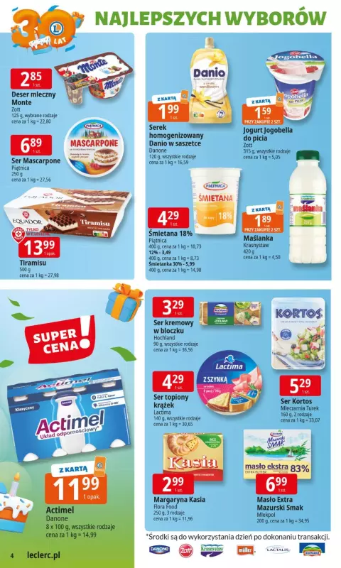 Leclerc - gazetka promocyjna Oferta E.Leclerc I 30 lat najlepszych wyborów od poniedziałku 02.06 do poniedziałku 09.06 - strona 4