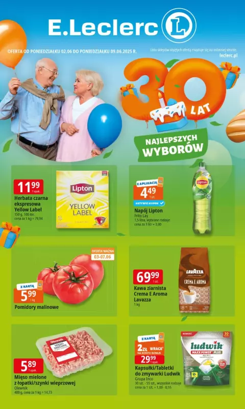 Leclerc - gazetka promocyjna Oferta E.Leclerc I 30 lat najlepszych wyborów  