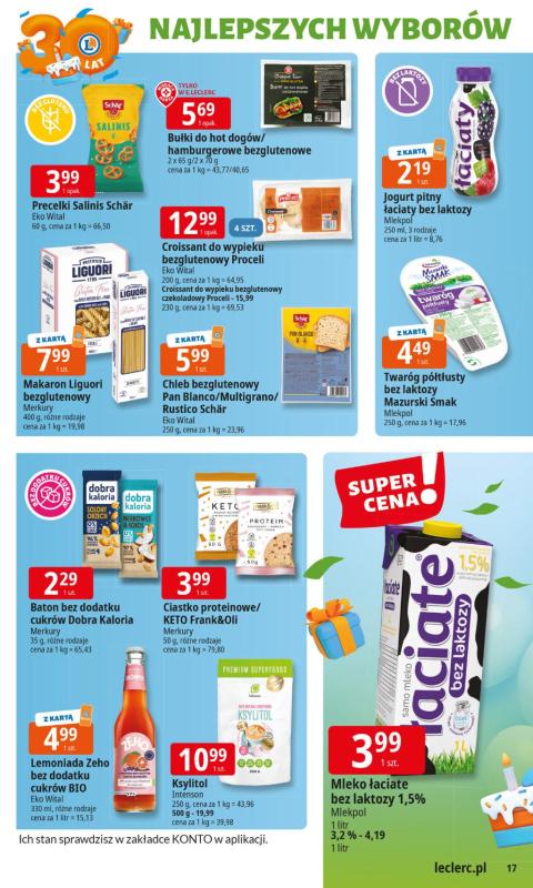 Leclerc - gazetka promocyjna Oferta E.Leclerc I 30 lat najlepszych wyborów od poniedziałku 02.06 do poniedziałku 09.06 - strona 17