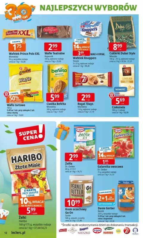 Leclerc - gazetka promocyjna Oferta E.Leclerc I 30 lat najlepszych wyborów od poniedziałku 02.06 do poniedziałku 09.06 - strona 12