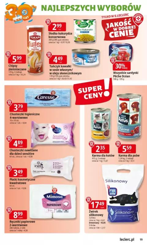 Leclerc - gazetka promocyjna Oferta E.Leclerc I 30 lat najlepszych wyborów od poniedziałku 02.06 do poniedziałku 09.06 - strona 18