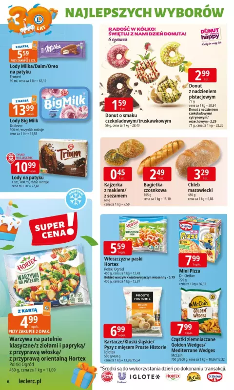 Leclerc - gazetka promocyjna Oferta E.Leclerc I 30 lat najlepszych wyborów od poniedziałku 02.06 do poniedziałku 09.06 - strona 6
