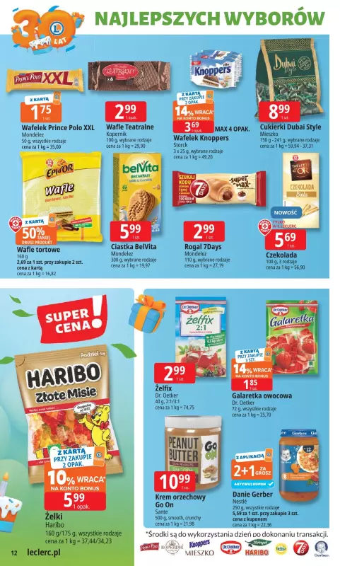 Leclerc - gazetka promocyjna Oferta E.Leclerc I 30 lat najlepszych wyborów od poniedziałku 02.06 do poniedziałku 09.06 - strona 12