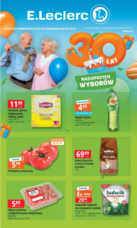 Leclerc - gazetka promocyjna Oferta E.Leclerc I 30 lat najlepszych wyborów  