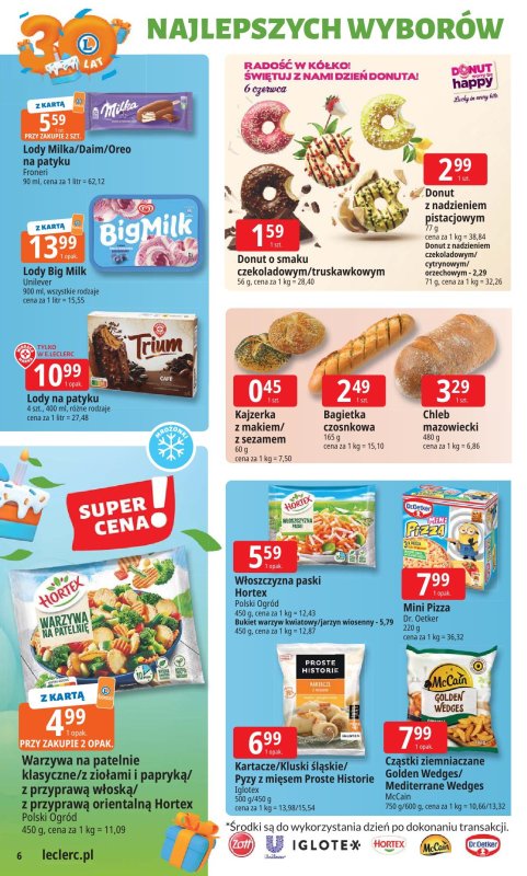 Leclerc - gazetka promocyjna Oferta E.Leclerc I 30 lat najlepszych wyborów od poniedziałku 02.06 do poniedziałku 09.06 - strona 6