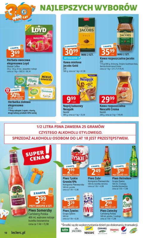 Leclerc - gazetka promocyjna Oferta E.Leclerc I 30 lat najlepszych wyborów od wtorku 10.06 do soboty 21.06 - strona 10