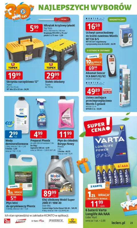 Leclerc - gazetka promocyjna Oferta E.Leclerc I 30 lat najlepszych wyborów od wtorku 10.06 do soboty 21.06 - strona 23