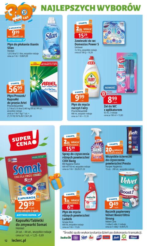 Leclerc - gazetka promocyjna Oferta E.Leclerc I 30 lat najlepszych wyborów od wtorku 10.06 do soboty 21.06 - strona 12