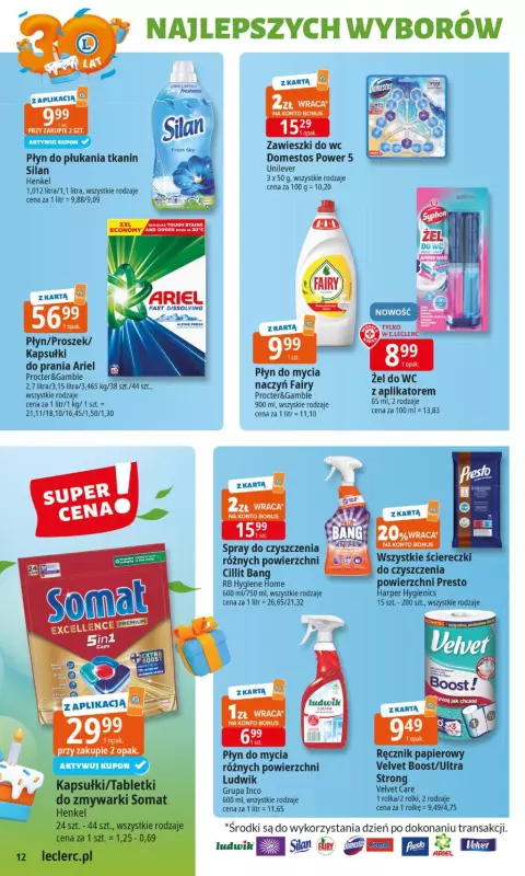 Leclerc - gazetka promocyjna Oferta E.Leclerc I 30 lat najlepszych wyborów od wtorku 10.06 do soboty 21.06 - strona 12