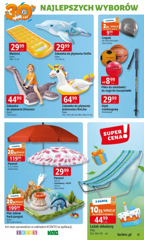 Leclerc - gazetka promocyjna Oferta E.Leclerc I 30 lat najlepszych wyborów od wtorku 10.06 do soboty 21.06 - strona 15