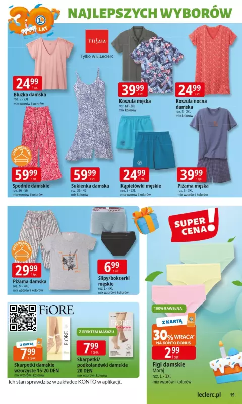 Leclerc - gazetka promocyjna Oferta E.Leclerc I 30 lat najlepszych wyborów od wtorku 10.06 do soboty 21.06 - strona 19