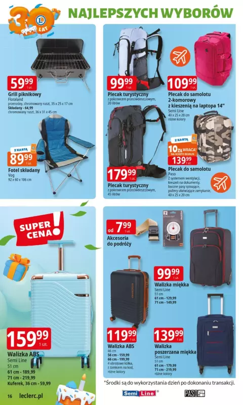 Leclerc - gazetka promocyjna Oferta E.Leclerc I 30 lat najlepszych wyborów od wtorku 10.06 do soboty 21.06 - strona 16