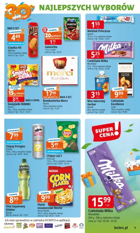 Leclerc - gazetka promocyjna Oferta E.Leclerc I 30 lat najlepszych wyborów od wtorku 10.06 do soboty 21.06 - strona 9