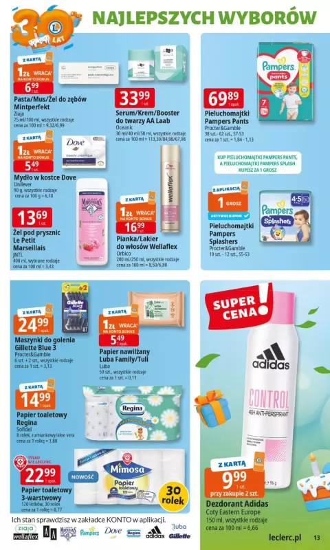 Leclerc - gazetka promocyjna Oferta E.Leclerc I 30 lat najlepszych wyborów od wtorku 10.06 do soboty 21.06 - strona 13