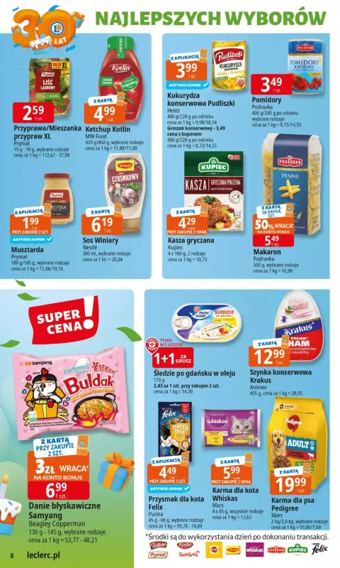 Leclerc - gazetka promocyjna Oferta E.Leclerc I 30 lat najlepszych wyborów od wtorku 10.06 do soboty 21.06 - strona 8