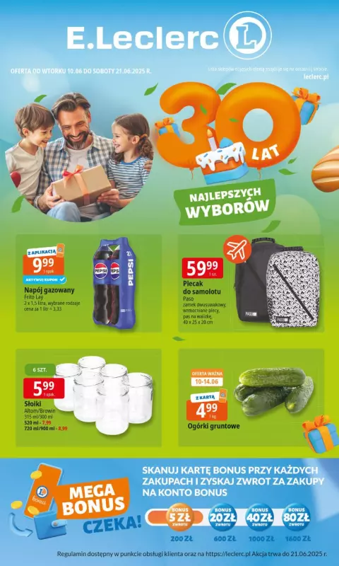 Leclerc - gazetka promocyjna Oferta E.Leclerc I 30 lat najlepszych wyborów  