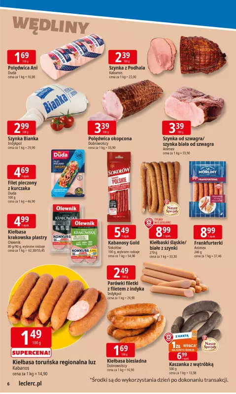 Leclerc - gazetka promocyjna Oferta E.Leclerc I Tanio to tu! od poniedziałku 16.06 do poniedziałku 23.06 - strona 6